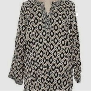 Twiggy LONDON Geometric Black and White Blouse Size S